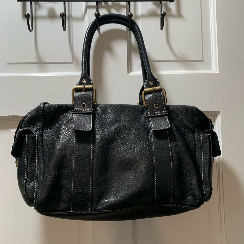 HYPE Vintage Durango Black Leather Classic Satchel Handbag
